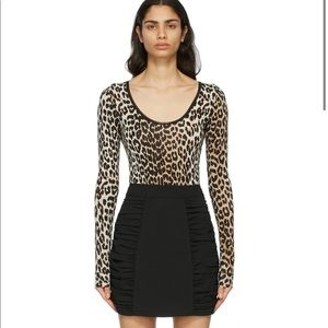 Leopard ganni body suit